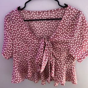 Flower Tie-able Crop Shirt